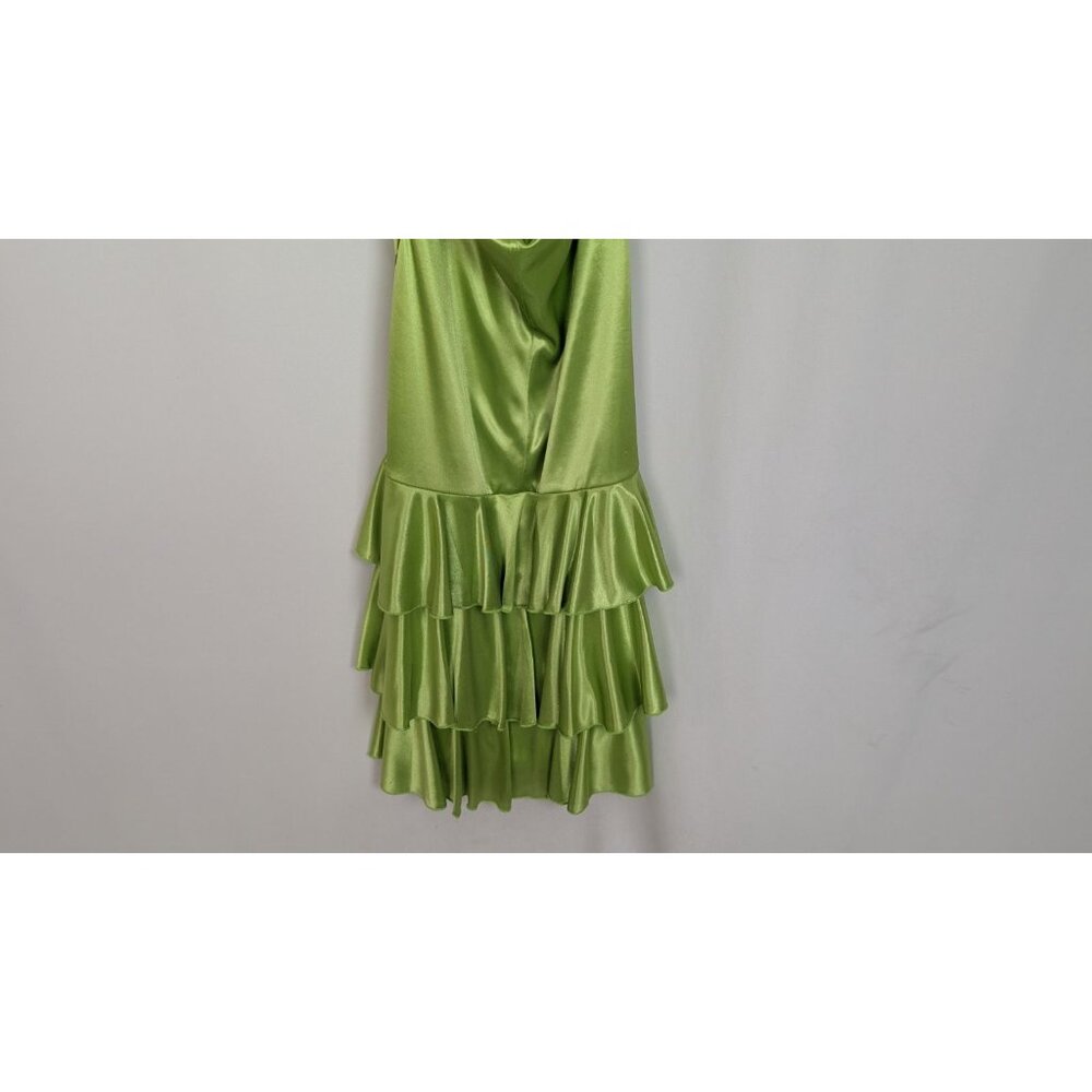 Vintage Y2K 90s City Triangles M Halter Mini Dress Draped Layered Ruched Event - Picture 8 of 12